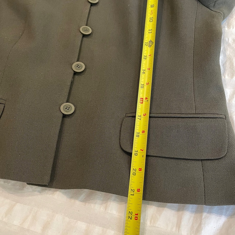 Rena Rowan for Saville Women's 2PC Skirt Suit 14P Olive Green Lined Career Set - Picture 11 of 14